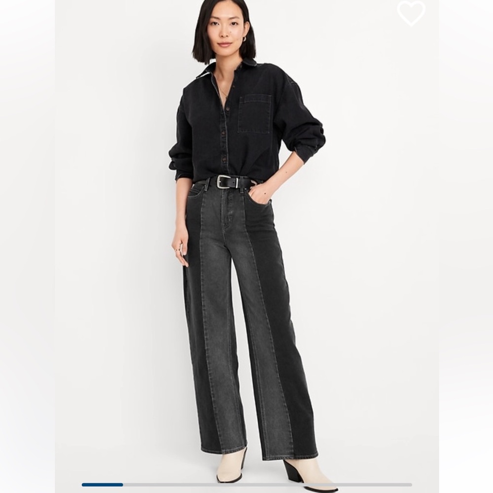 Extra high waisted wide leg jean